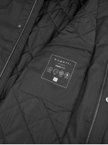 Parka Rain Series Capuche dans le Col Grande Taille Noire