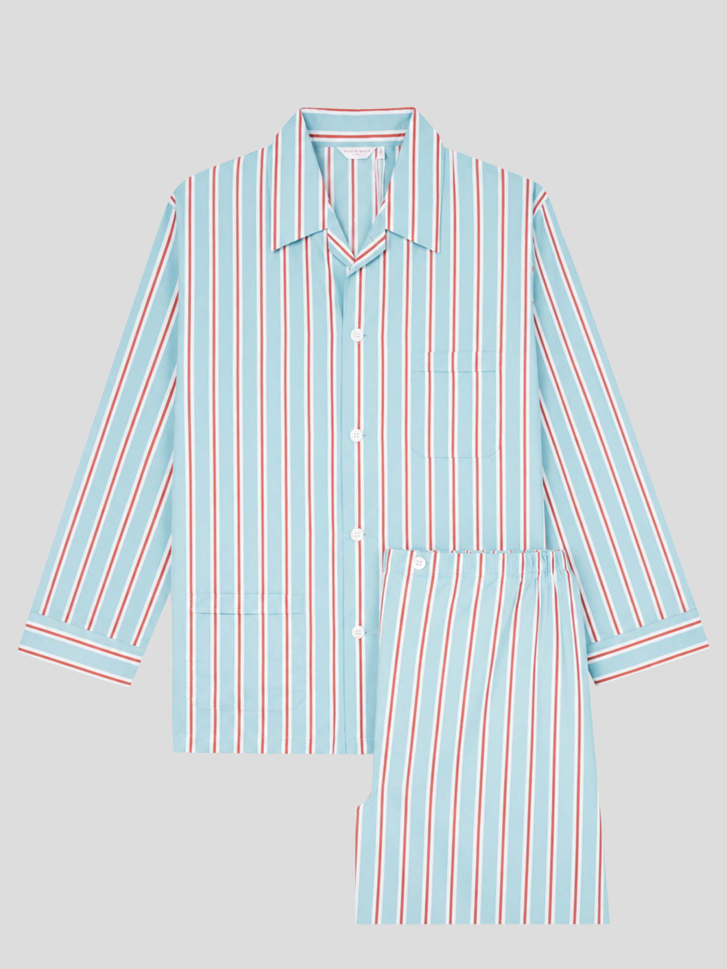 Pyjama à Rayures Grande Taille Bleu, blanc et Orange