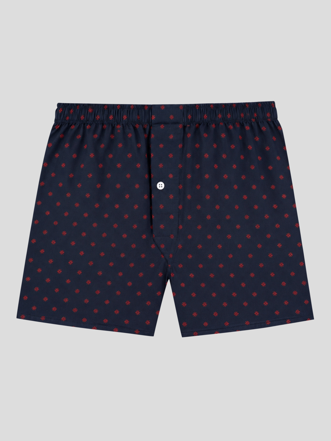 Caleçon Petits Motifs Grande Taille Marine et Rouge