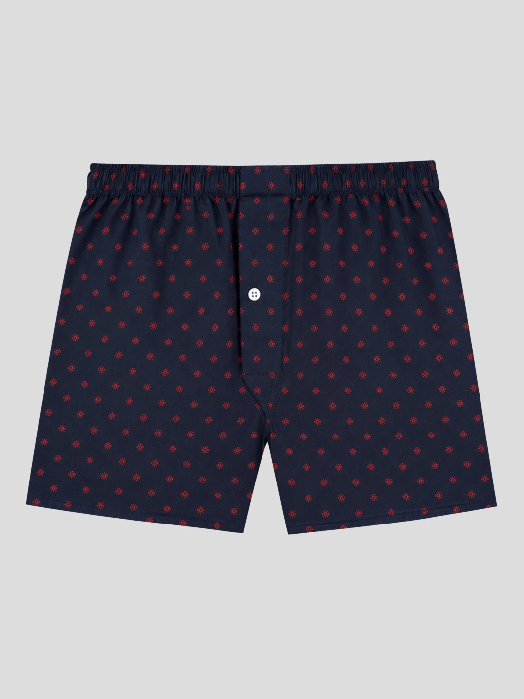 Caleçon Petits Motifs Grande Taille Marine et Rouge