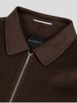 Blouson Non Doublé en Laine Grande Taille Marron