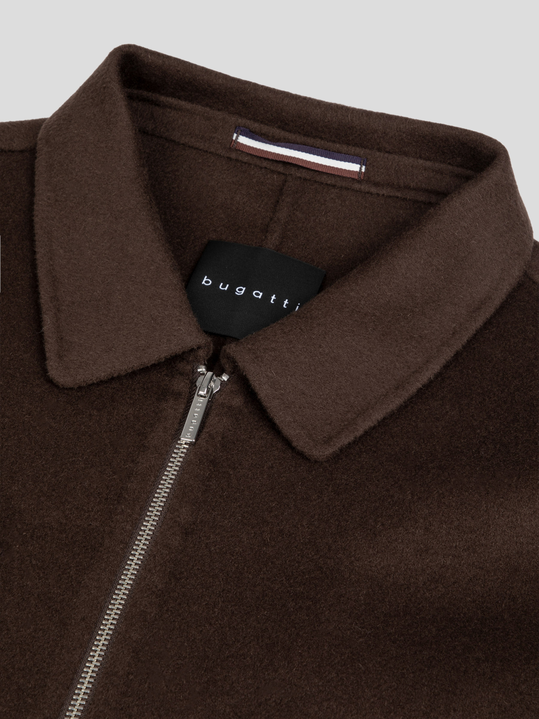 Blouson Non Doublé en Laine Grande Taille Marron