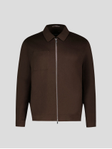 Blouson Non Doublé en Laine Grande Taille Marron