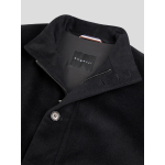 Blouson Doublé en Laine Mélangée Grande Taille Noir