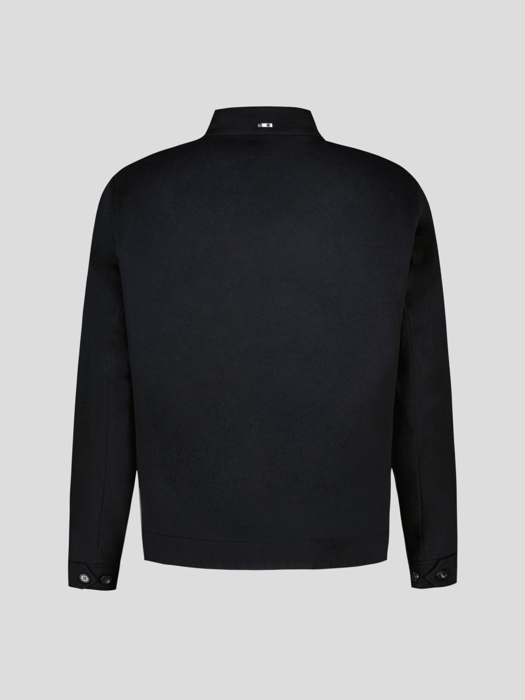 Blouson Doublé en Laine Mélangée Grande Taille Noir