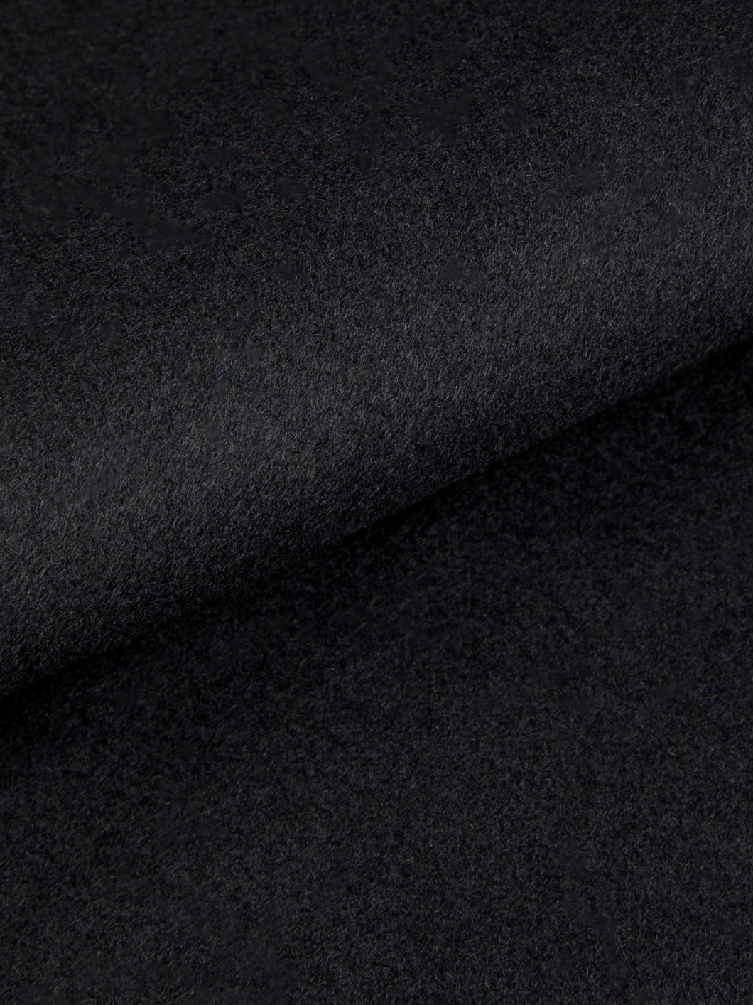 Blouson Doublé en Laine Mélangée Grande Taille Noir