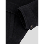 Blouson Doublé en Laine Mélangée Grande Taille Noir