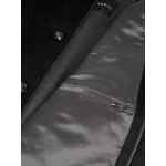 Blouson Doublé en Laine Mélangée Grande Taille Noir