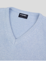 Pull Col V Como Grande Taille Bleu Ciel