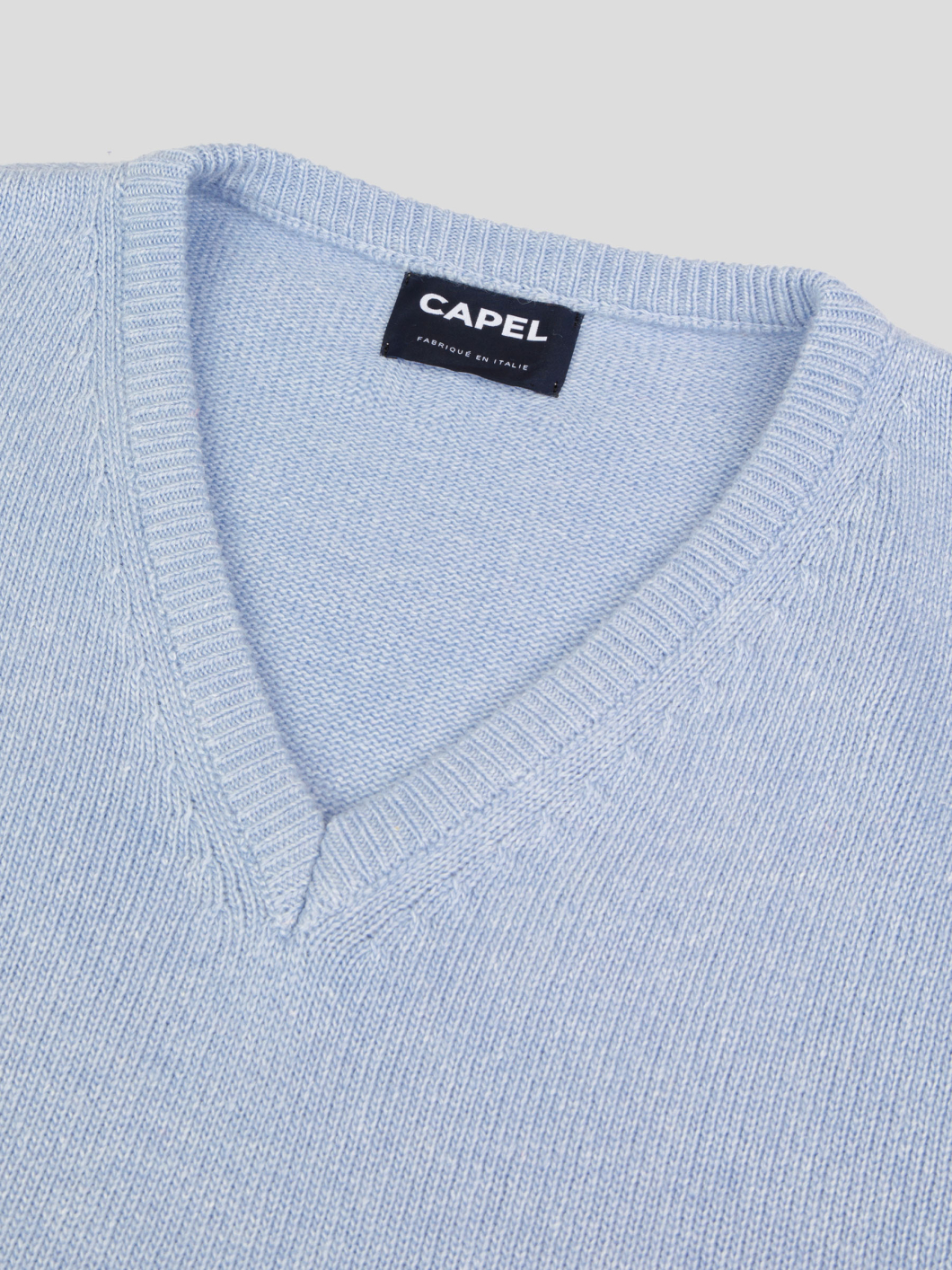 Pull Col V Como pour Homme Grand Bleu Ciel