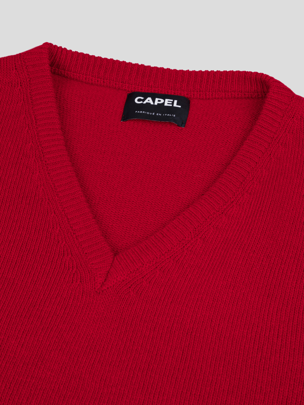 Pull Col V Como pour Homme Grand Rouge