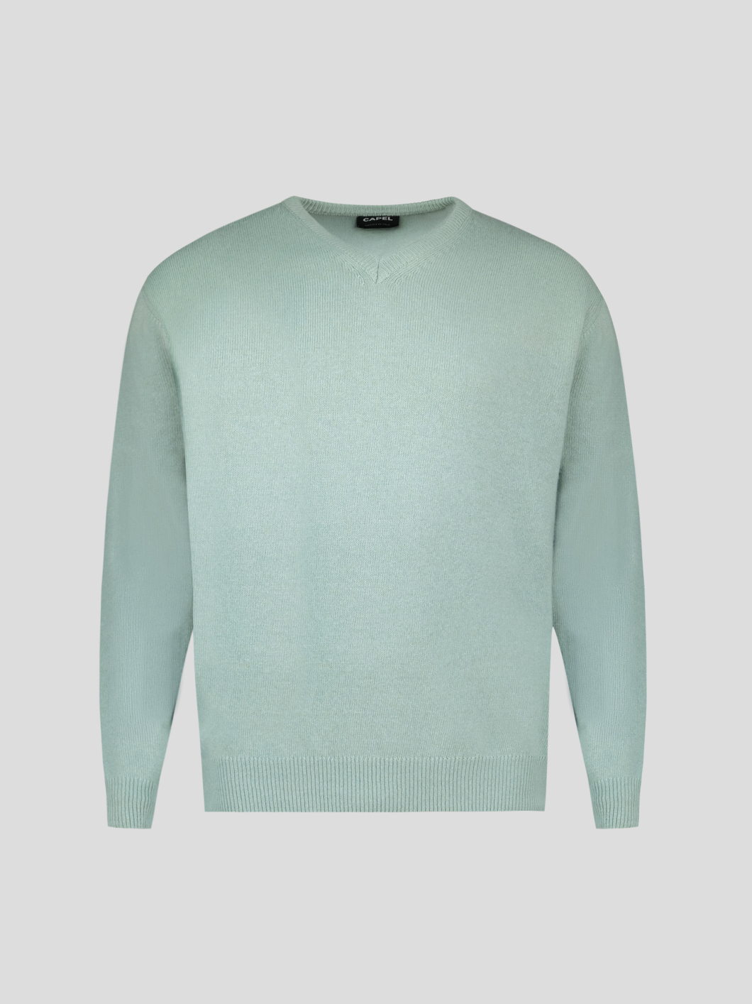 Pull Col V Como pour Homme Grand Vert Pastel