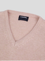 Pull Col V Como Grande Taille Rose Pâle