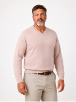 Pull Col V Como Grande Taille Rose Pâle