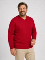 Pull Col V Como Grande Taille Rouge