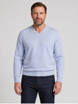 Pull Col V Como pour Homme Grand Bleu Ciel