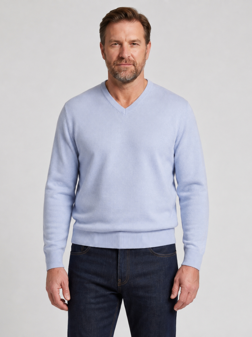 Pull Col V Como pour Homme Grand Bleu Ciel