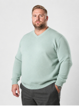 Pull Col V Como Grande Taille Vert Pastel