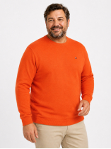 Pull Col Rond Texturé Grande Taille Orange