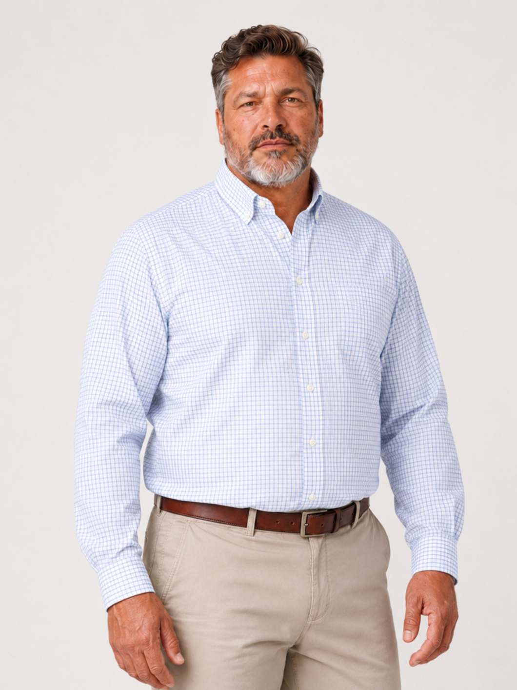 Chemise à Carreaux Grande Taille Bleue et Blanche