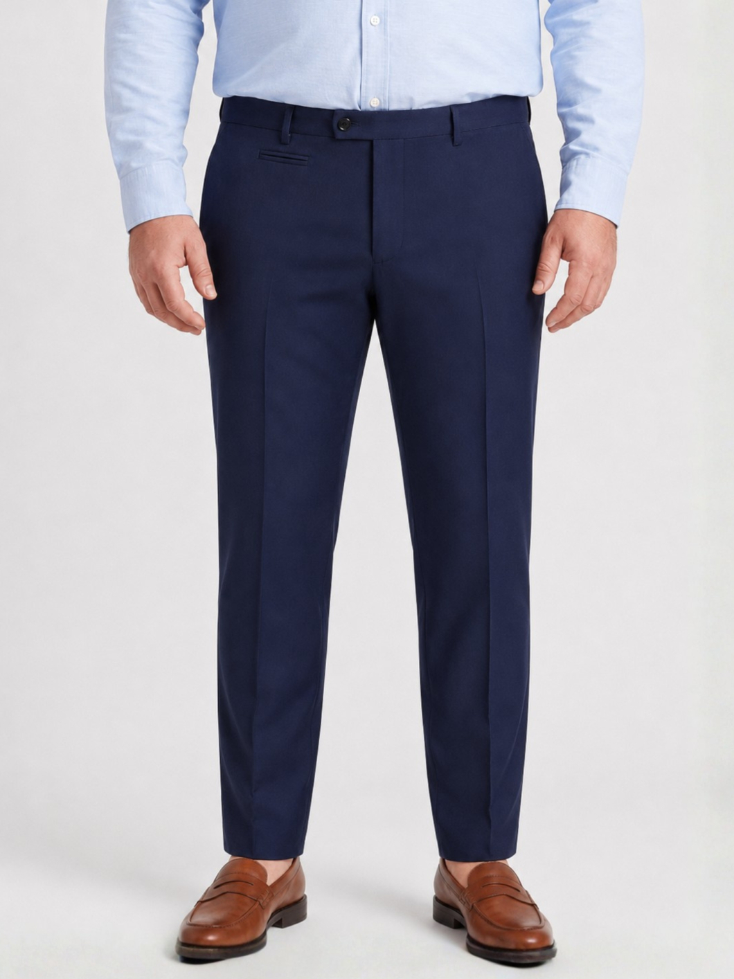 Pantalon en Gabardine de Laine pour Homme Grand Marine
