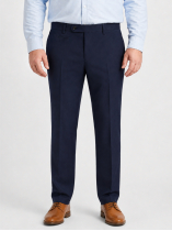 Pantalon en Gabrdine de Laine Grande Taille Marine