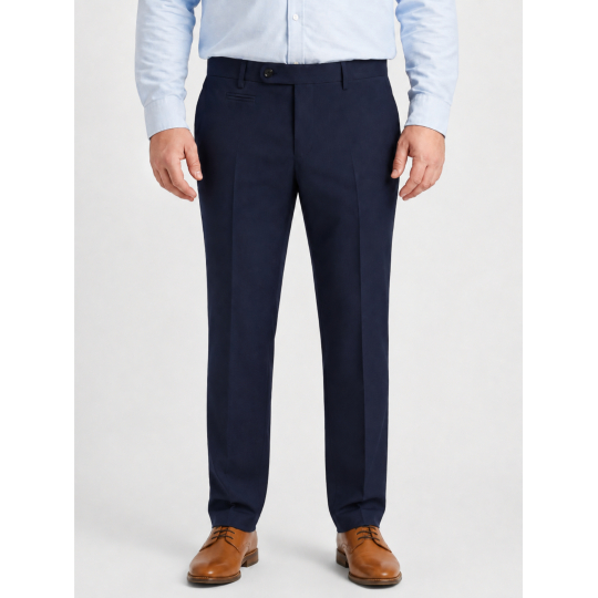 Pantalon en Gabrdine de Laine Grande Taille Marine