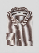 Chemise Rayée Ralph Grande Taille Marron et Blanche