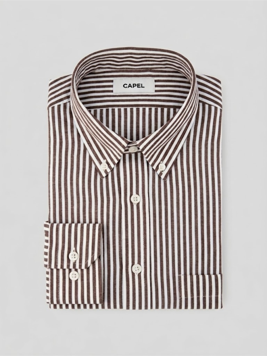 Chemise Rayée Ralph Grande Taille Marron et Blanche