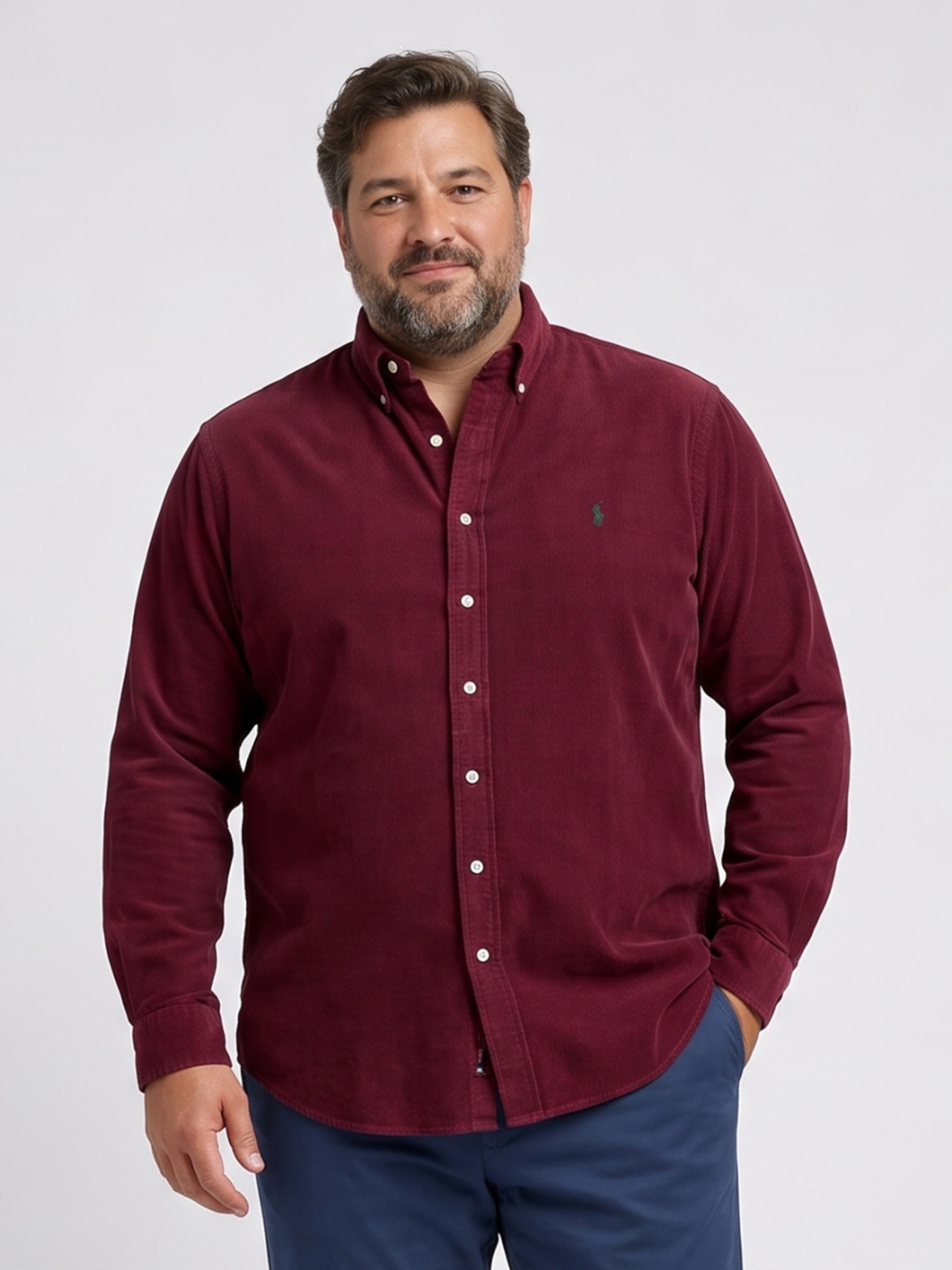 Chemise Velours Fin Grande Taille Bordeaux