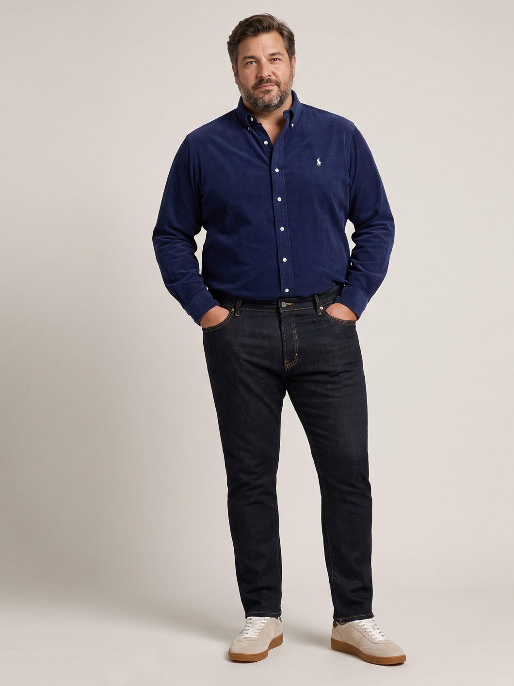 Chemise Velours Fin Grande Taille Marine