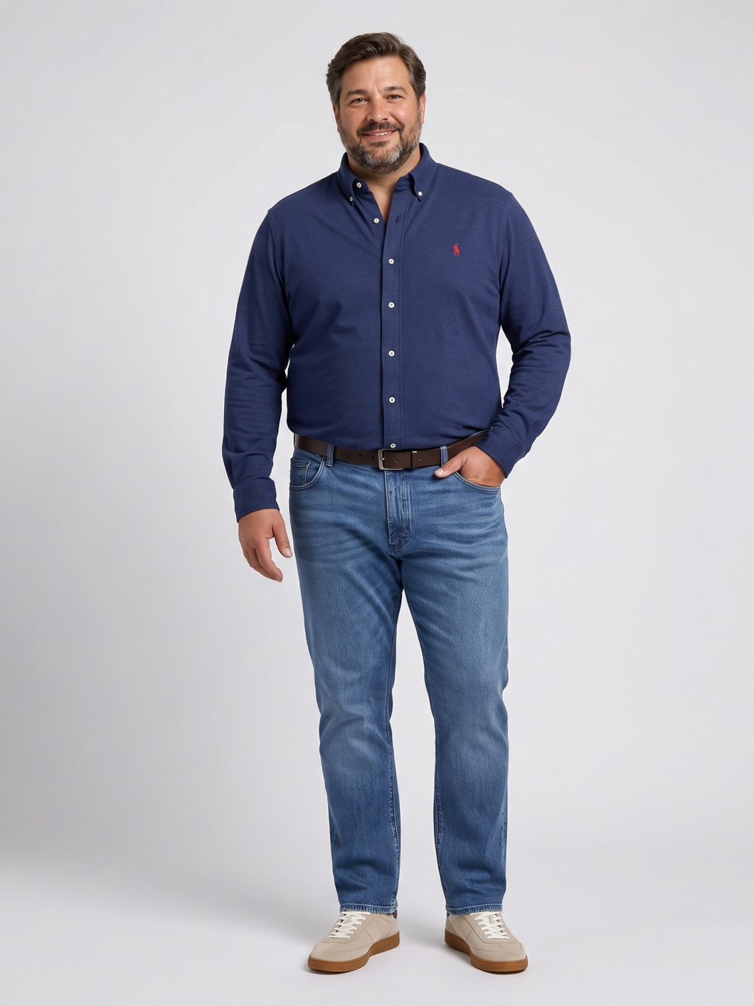 Chemise Maille Piquée Grande Taille Bleue