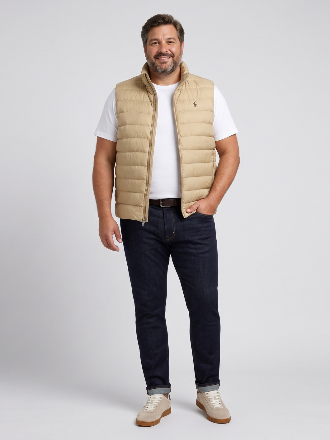 Doudoune Sans Manches Grande Taille Beige