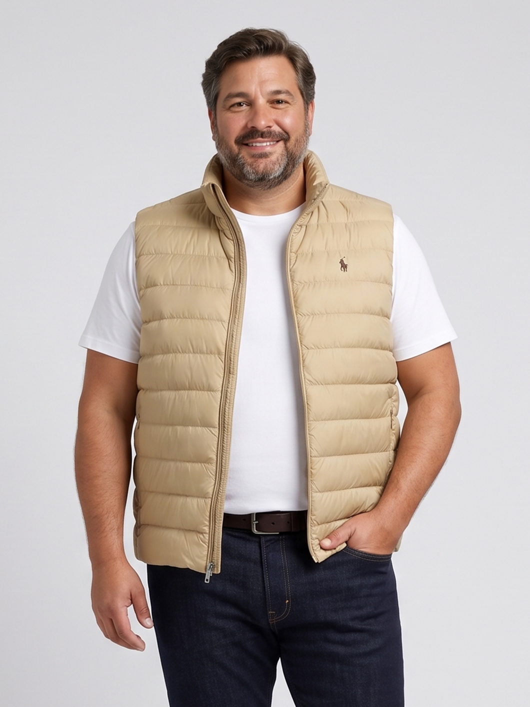 Doudoune Sans Manches Grande Taille Beige