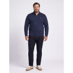 Sweat Col Camionneur Zippé Grande Taille Marine