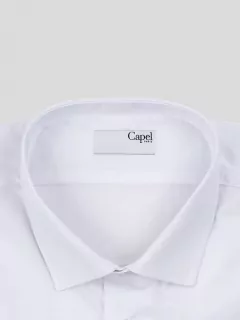 Chemise 100% coton Dobby blanche homme grande taille | Capel