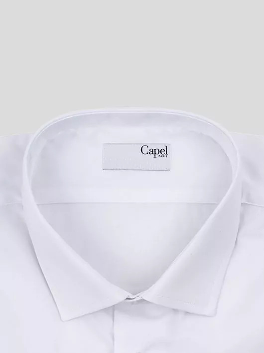 Chemise 100% coton Dobby blanche homme grande taille | Capel