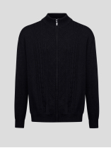 Cardigan Noir Torsades Zippe Capel Grande Taille  homme grande taille - Capelstore