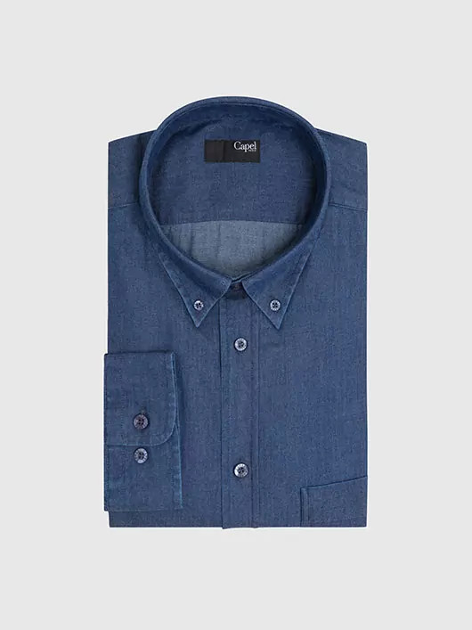 Chemise effet denim Capel grande tailles