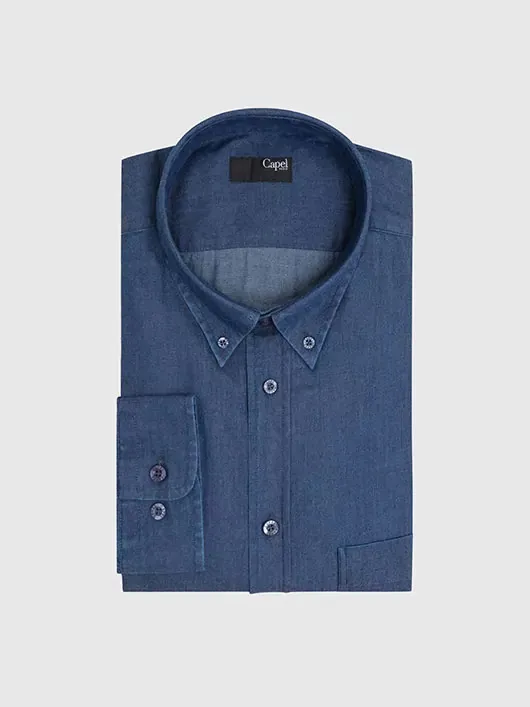 Chemise effet denim Capel grande tailles