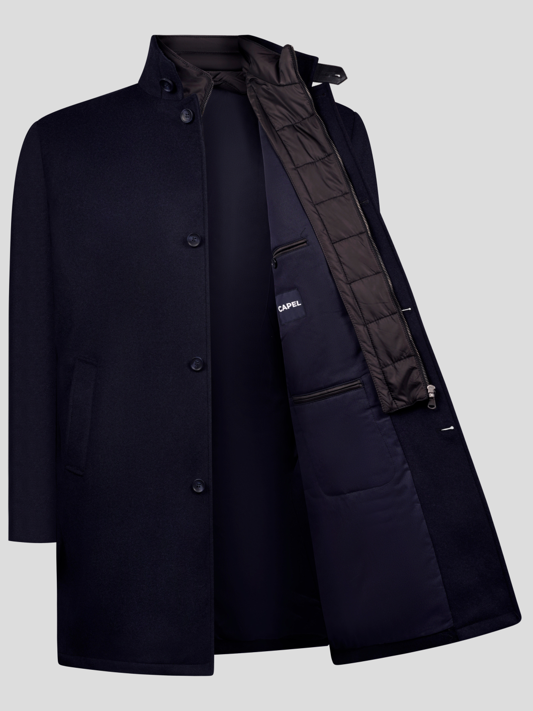 Manteau Marine Avec Parmenture Capel Grande Taille  homme grande taille - Capelstore