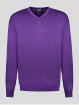 Pull Merinos Como Col V Violet Capel Grande Taille  homme grande taille - Capelstore