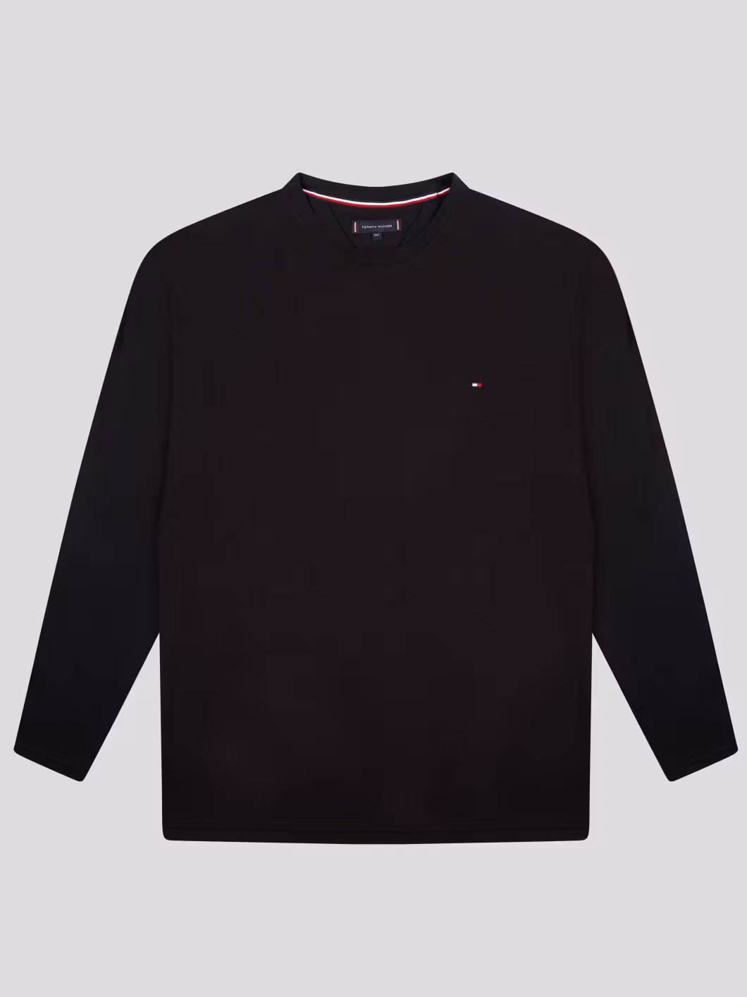 Tee-shirt Ml Uni Noir Tommy Hilfiger Grande Taille  homme grande taille - Capelstore