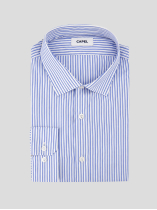 Chemise Rayée Max Double Retors Grande Taille Bleue et Blanche