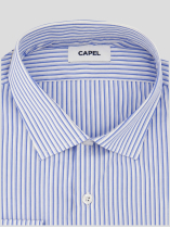 Chemise Rayée Max Double Retors Grande Taille Bleue et Blanche