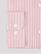 Chemise Rayée Max Double Retors Grande Taille Rose et Blanche