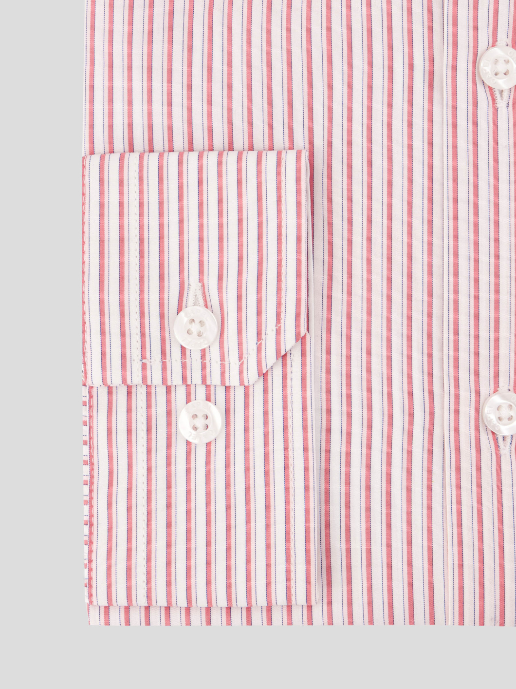 Chemise Rayée Max Double Retors pour Homme Grand Rose et Blanche