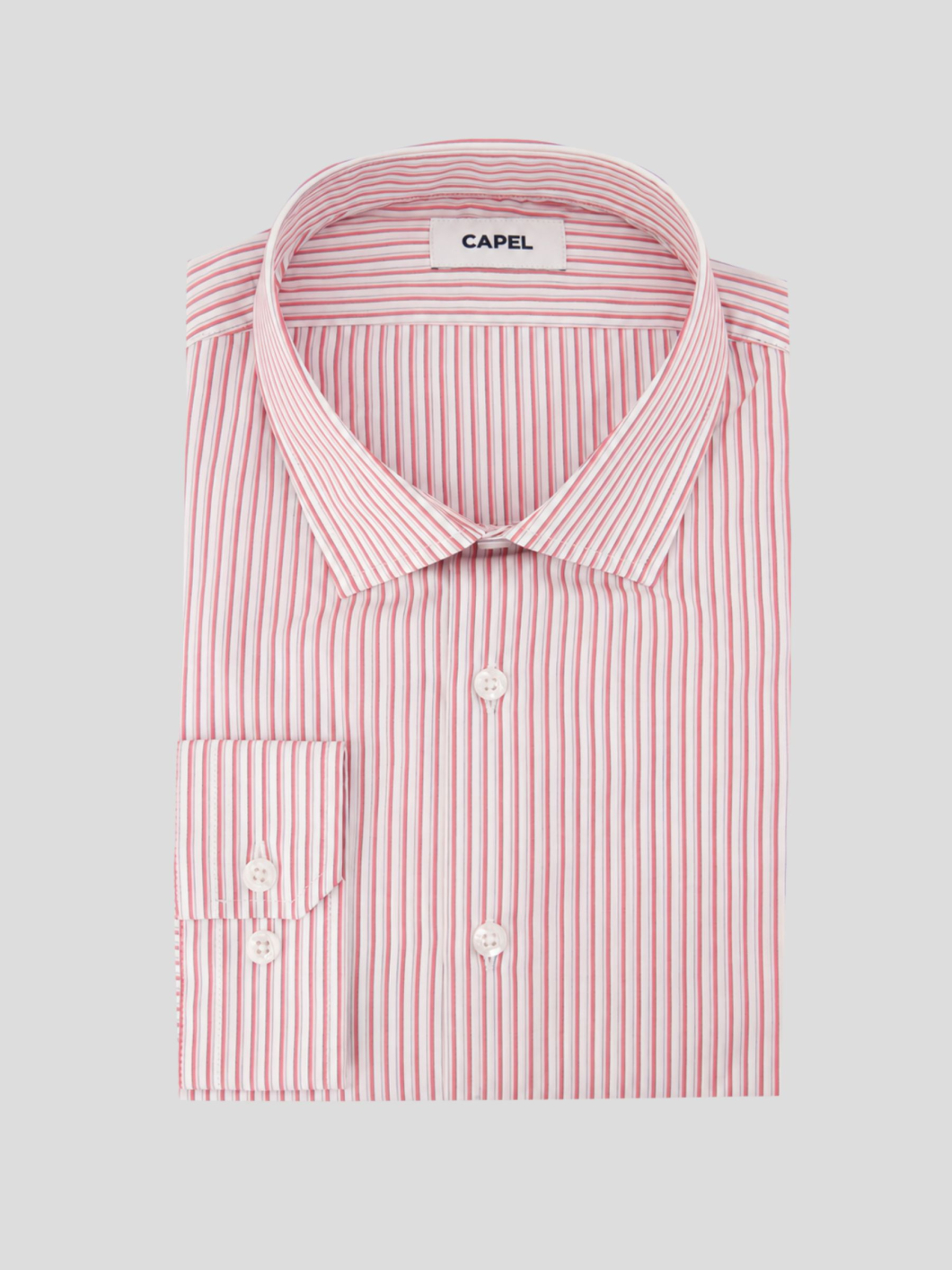 Chemise Rayée Max Double Retors pour Homme Grand Rose et Blanche