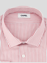 Chemise Rayée Max Double Retors pour Homme Grand Rose et Blanche