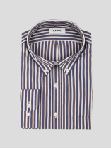 Chemise Rayée Ralph Grande Taille Bleue, Marron et Blanche